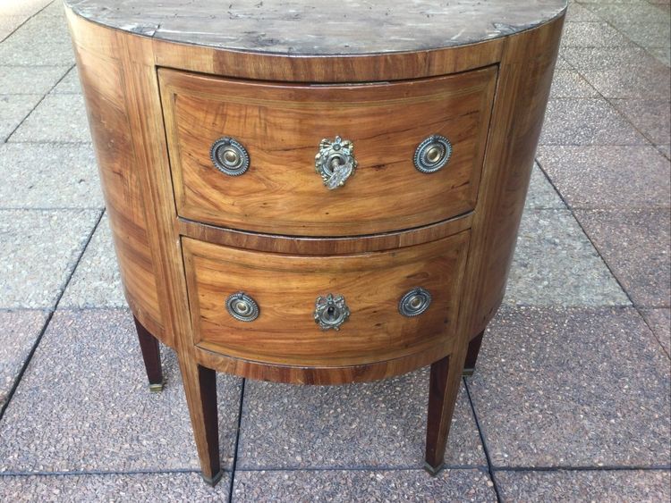 Toute Petite Commode En Demi-lune Louis XVI, XIXe