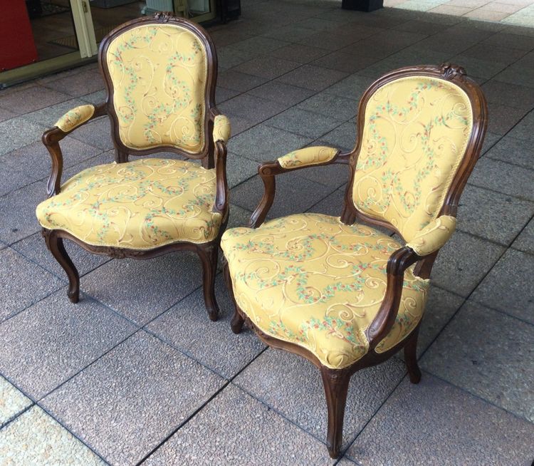 Pair of Louis XV armchairs, 18th century