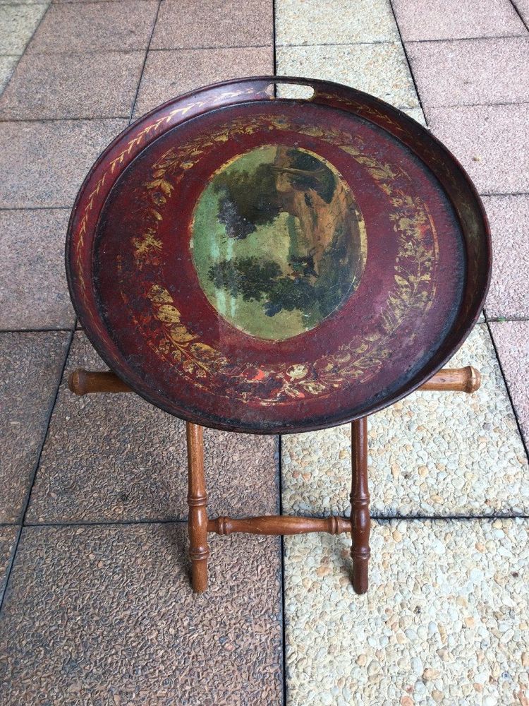 Restoration period painted sheet metal tray