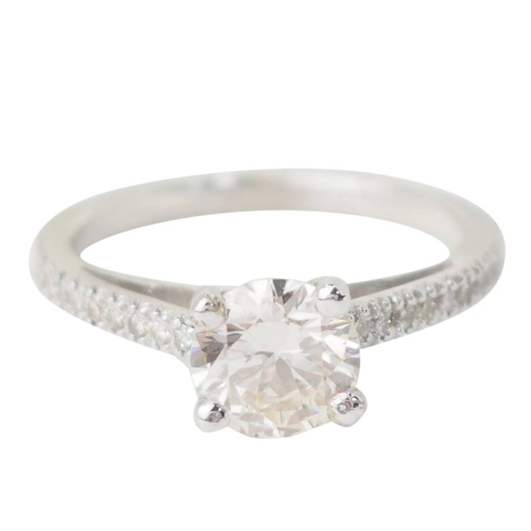 Bague solitaire en or blanc et diamants 1.20ct