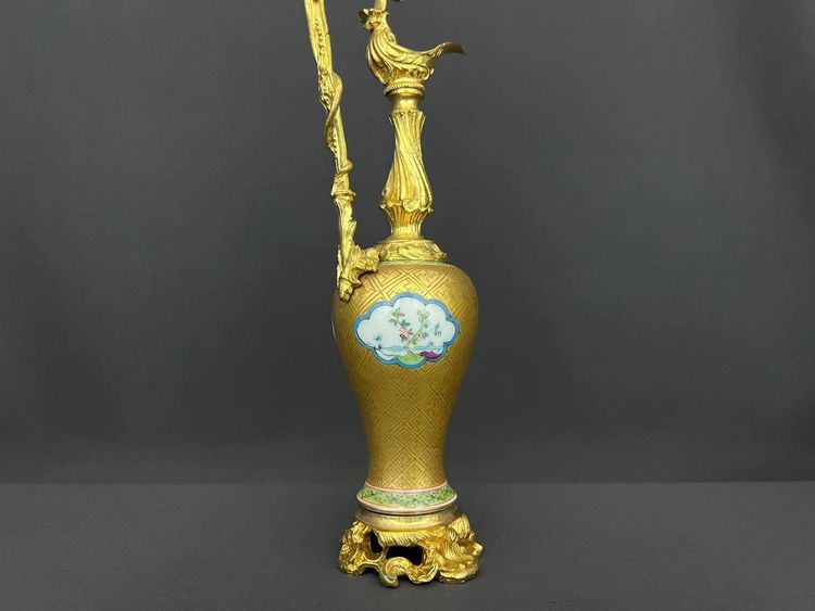 Chinese Porcelain and Gilt Bronze Ewer, 19th Century