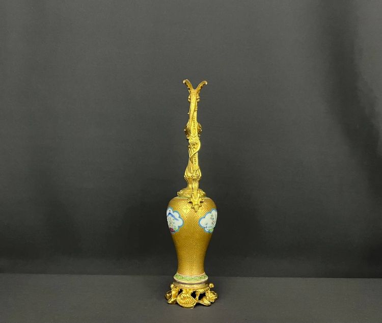 Chinese Porcelain and Gilt Bronze Ewer, 19th Century