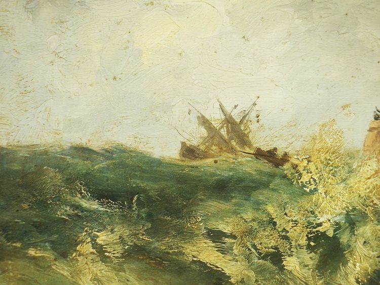 Marine painting attributed to Michel Willenech