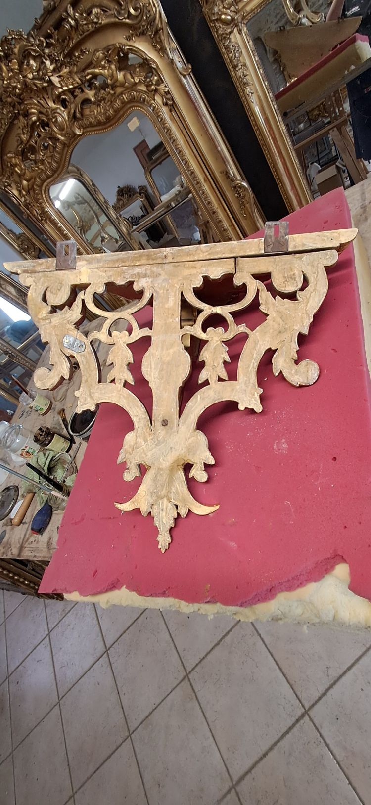 45x55 gilded wood wall console