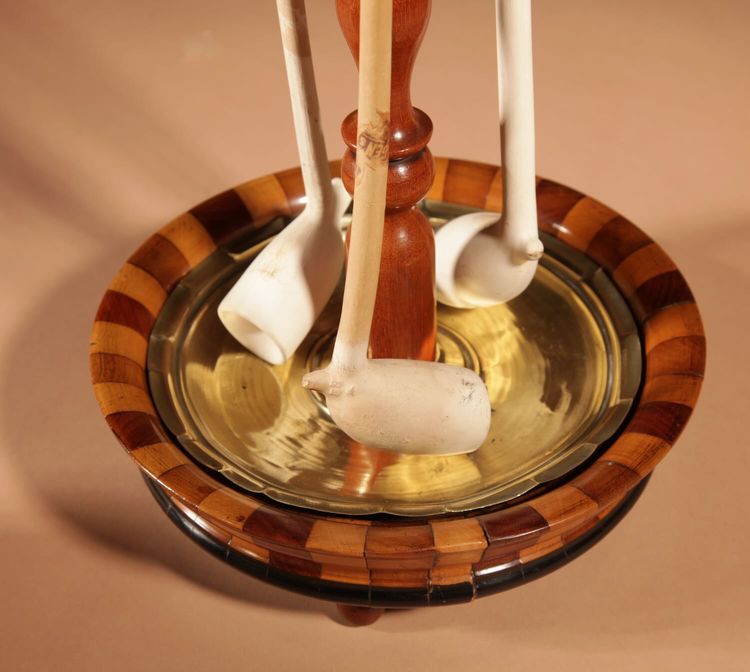 Treen, Tobacco Interest, Set of a Mahogany Barrel Pipe Stand and its Mahogany Tobacco Box