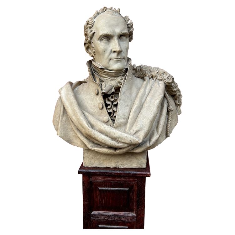 Important Bust of Pierre Casimir Perier Sculpted by Dominique Maggesi - Empire Plaster