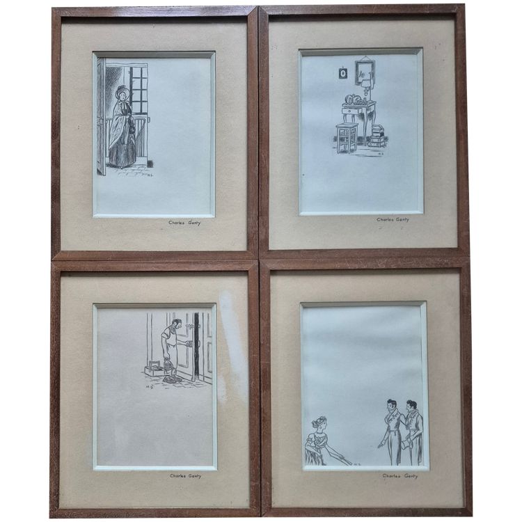 4 disegni originali di Charles GENTY