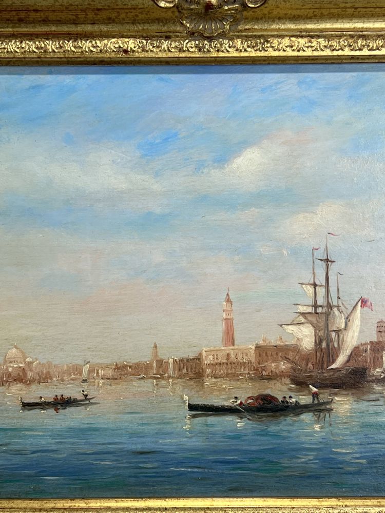 TABLEAU / HUILE SUR PANNEAU DE GERARD ROUX "dit ROUXE ( VUE DE VENISE ) ENCADRÉE