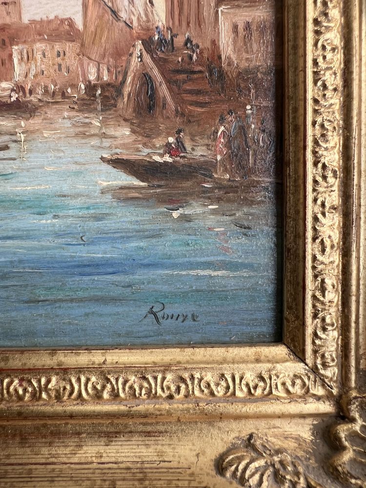 TABLEAU / HUILE SUR PANNEAU DE GERARD ROUX "dit ROUXE ( VUE DE VENISE ) ENCADRÉE