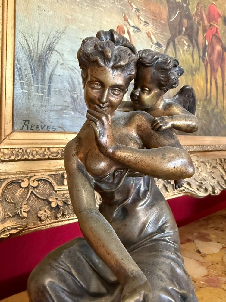 BRONZE "ALLEGORIE DE L'AMOUR" SIGNE TRODOUX