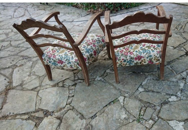 Bergere armchair set of 2