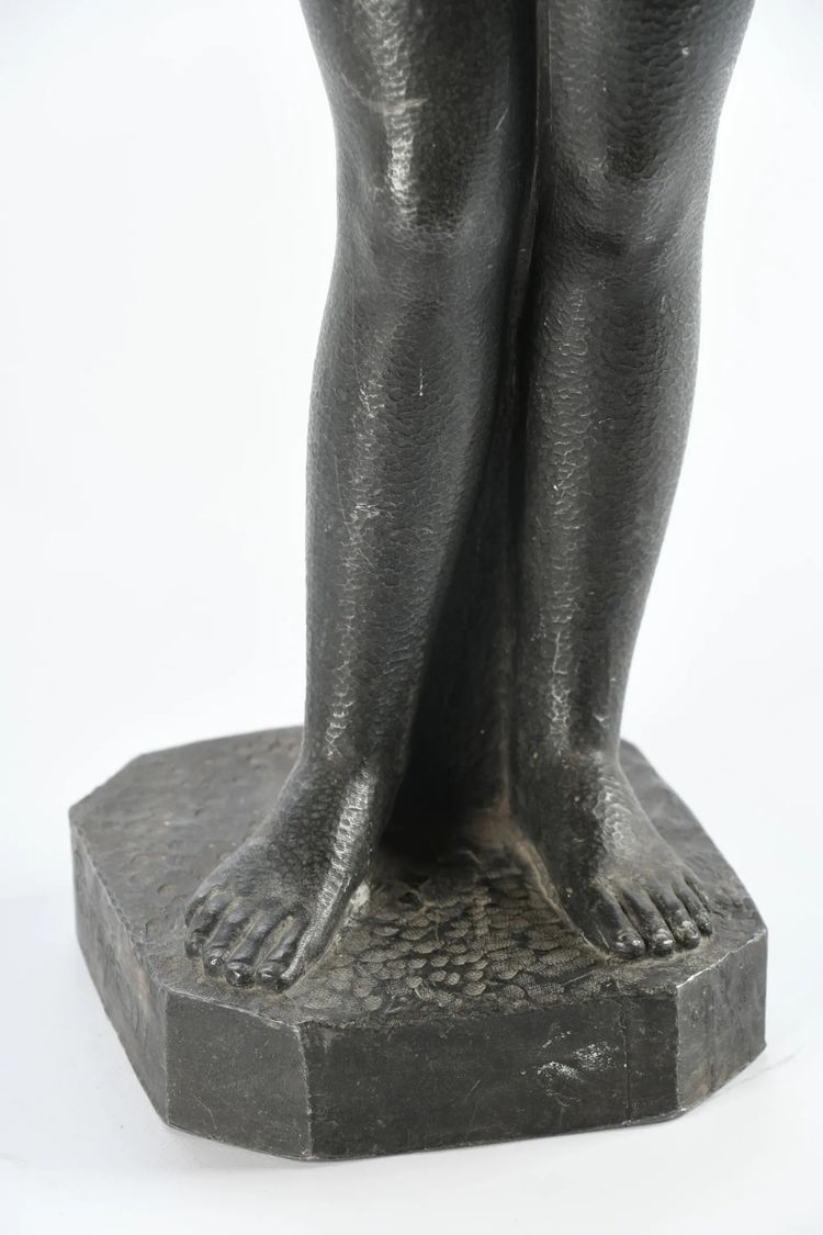 Giovane donna in piedi, braccia sulla testa – Bronzo di Henri Parayre (1879-1970), 1929