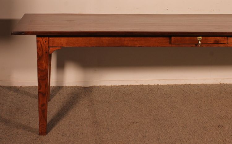 Table De Réfectoire De 3m De Long En Chêne - 19° Siècle