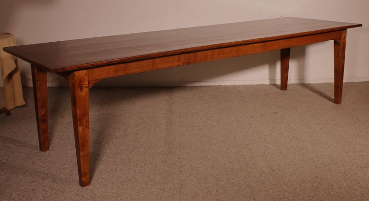 Table De Réfectoire De 3m De Long En Chêne - 19° Siècle