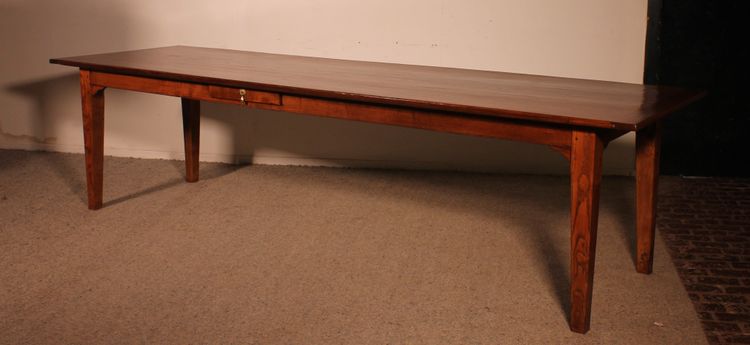 Table De Réfectoire De 3m De Long En Chêne - 19° Siècle