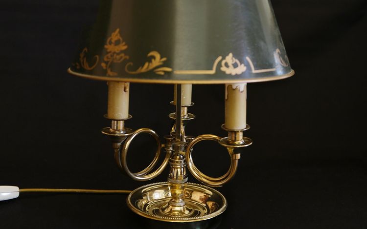 Gilded bronze desk lamp  late 19th century