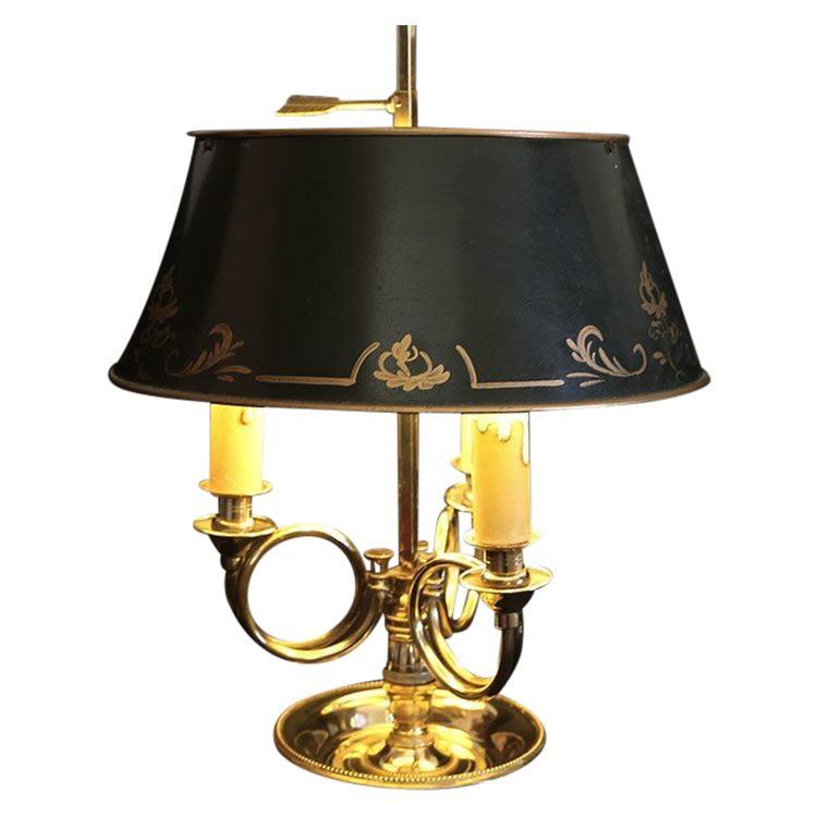 Gilded bronze desk lamp  late 19th century