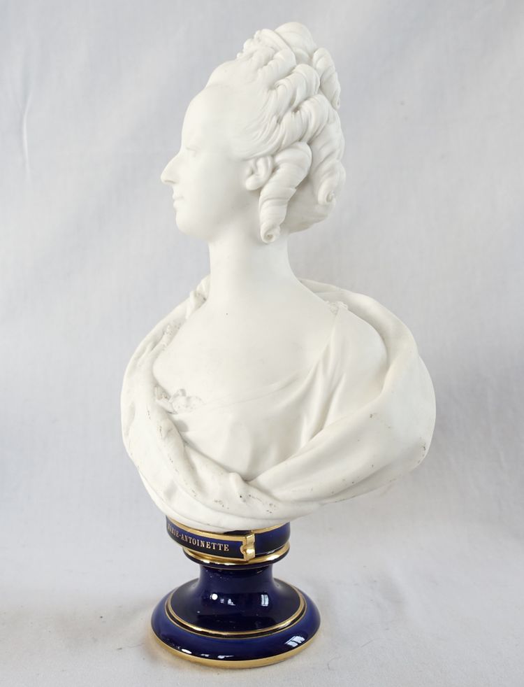 Sèvres - royalist bust of Marie Antoinette, Dauphine of France, after Boizot in 1774 - signed