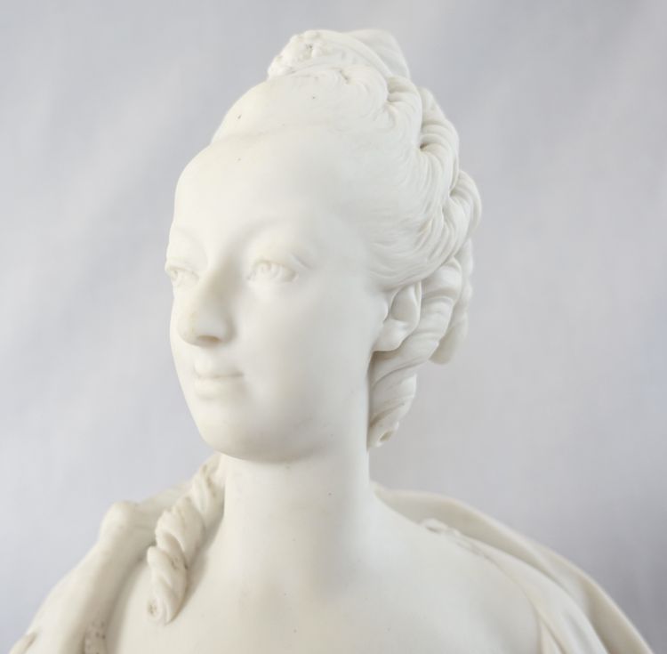 Sèvres - royalist bust of Marie Antoinette, Dauphine of France, after Boizot in 1774 - signed