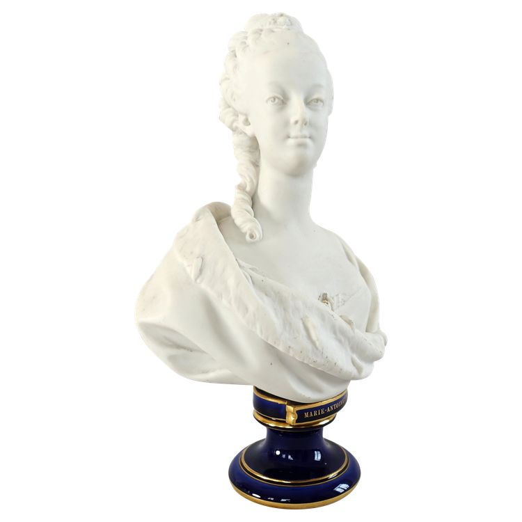 Sèvres - royalist bust of Marie Antoinette, Dauphine of France, after Boizot in 1774 - signed