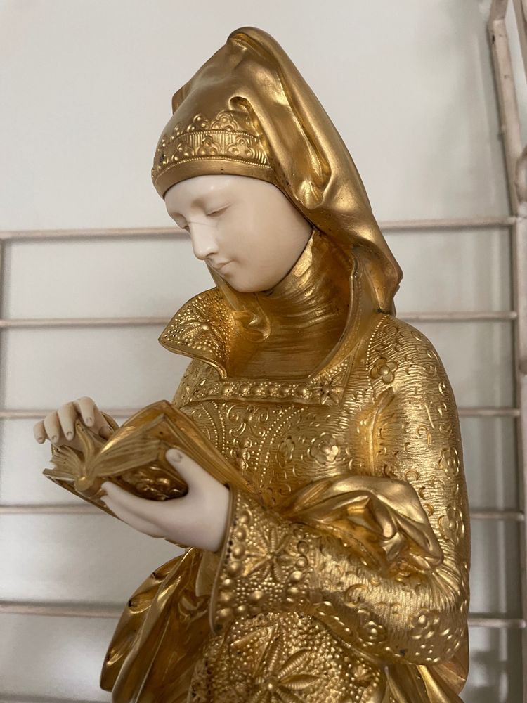 La Liseuse Par Carrier - Belleuse Bronze Doré En Crise éléphantine