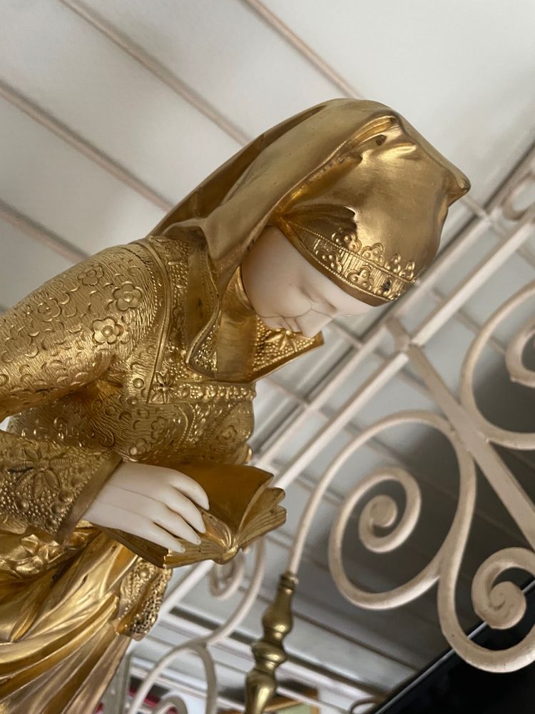 The Reader by Carrier - Beautiful Gilt Bronze in Elephantine Crisis