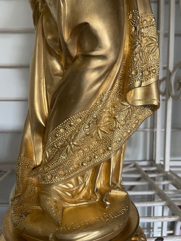 La Liseuse Par Carrier - Belleuse Bronze Doré En Crise éléphantine