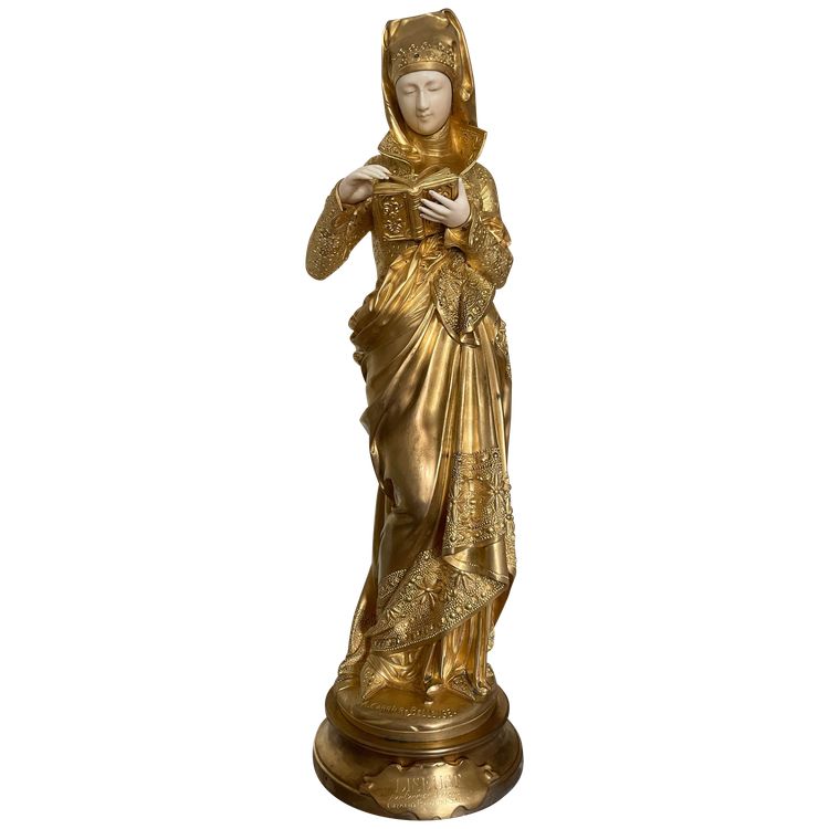 La Liseuse Par Carrier - Belleuse Bronze Doré En Crise éléphantine