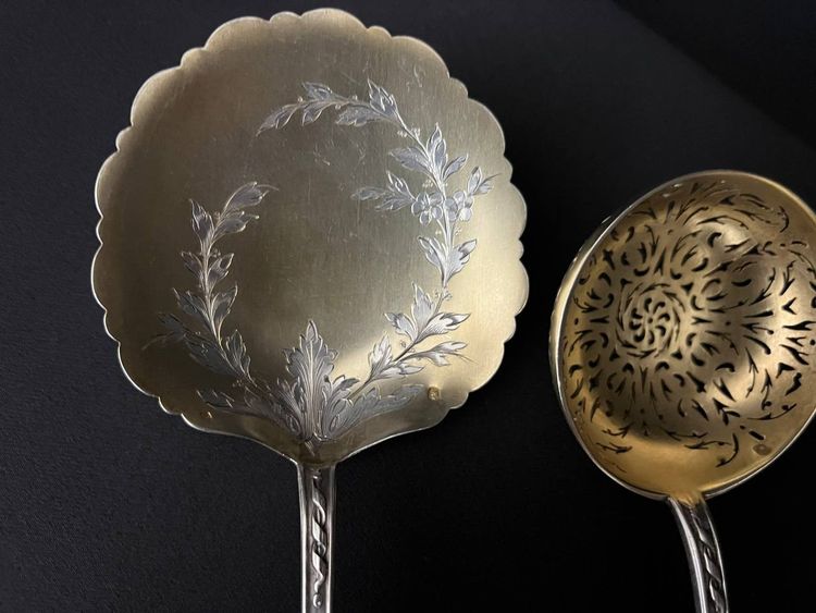 Set of Silver Gilt Spoons in a Luxurious Box