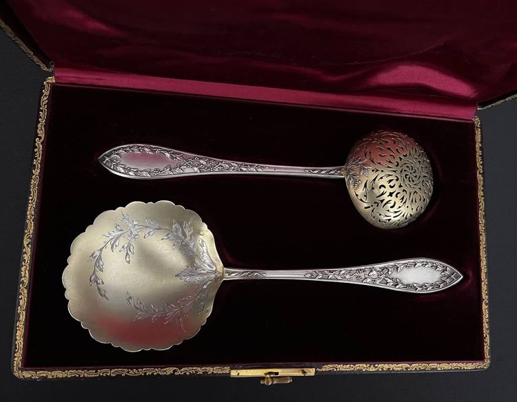 Set of Silver Gilt Spoons in a Luxurious Box