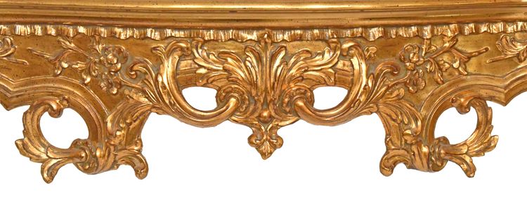 Console avec miroir en bois doré 