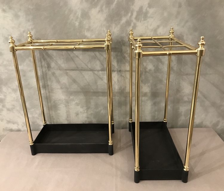 Pair of brass umbrella stands from the late 19th century