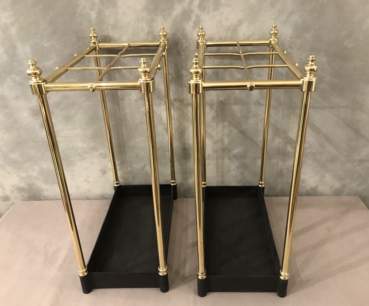 Pair of brass umbrella stands from the late 19th century