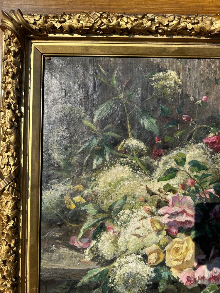 Jetée De Fleurs Sur Un Entablement Signé à. Baudit ( 1825-1890)