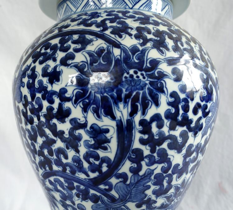 Coppia di grandi vasi in porcellana Hue Blue - Cina - 44cm