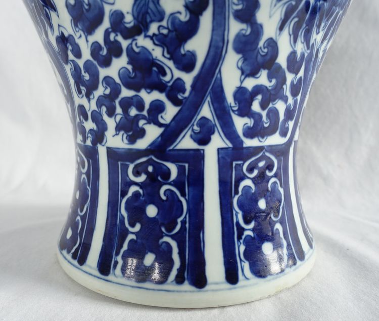 Paar große Hue Blue Porzellanvasen - China - 44 cm