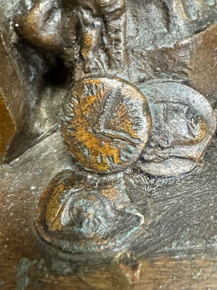 Bronze Sculpture of a Seated Woman Undressing