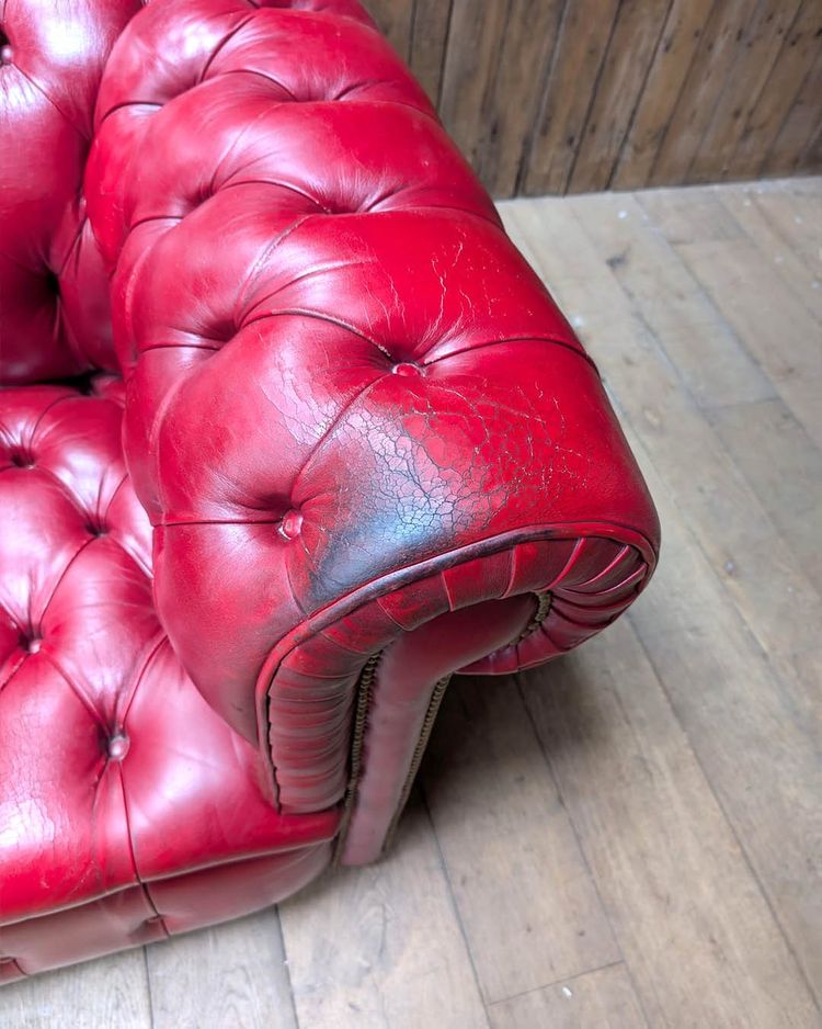 Red Chesterfield living room