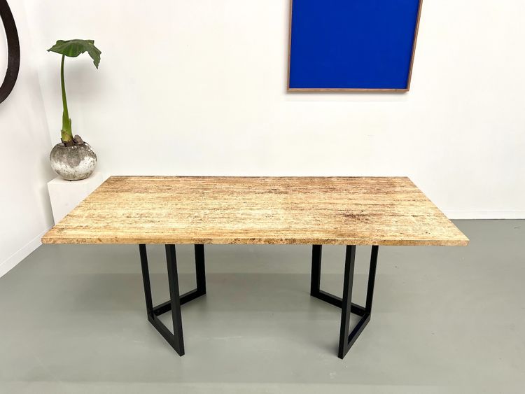 Travertine dining table, Italy, circa 1970