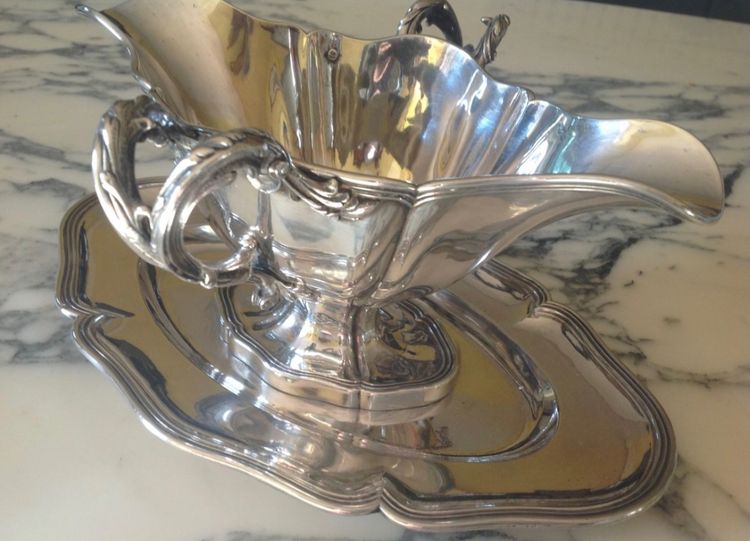 Louis XV Style Navette-Shaped Solid Silver Sauce Boat