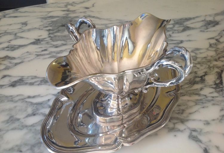 Louis XV Style Navette-Shaped Solid Silver Sauce Boat