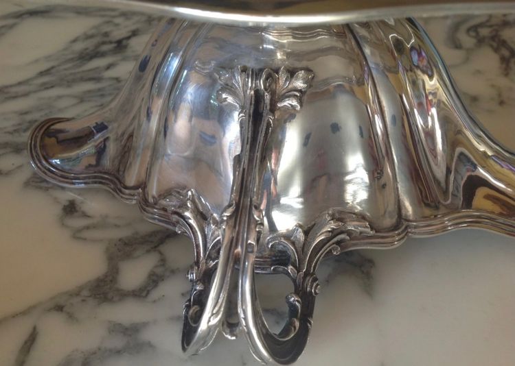 Louis XV Style Navette-Shaped Solid Silver Sauce Boat