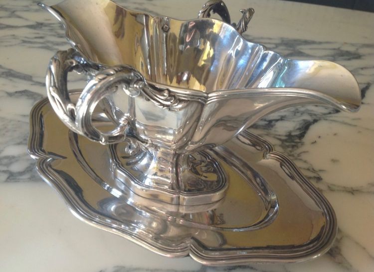 Louis XV Style Navette-Shaped Solid Silver Sauce Boat