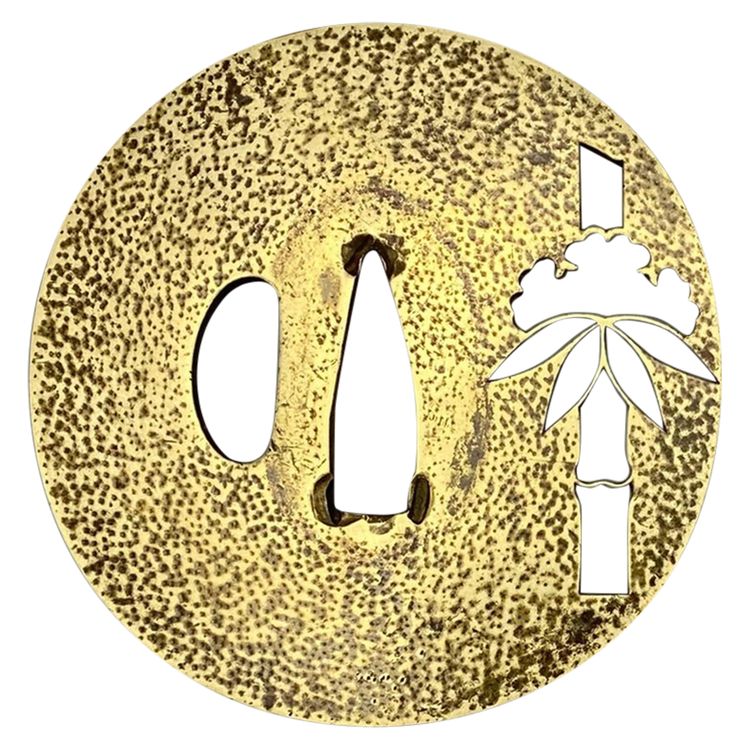 TSUBA in Sentoku, mit durchbrochenem Muster, JAPAN – Meiji-Ära – 19. Jahrhundert 