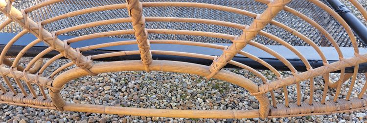 rattan bed with iron base from the 60s-70s