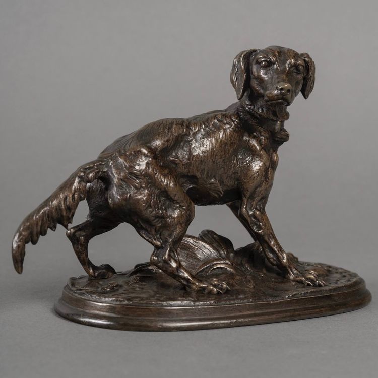 Scultura - Cane Spaniel, Pierre - Jules Mêne (1810-1879) - Bronzo