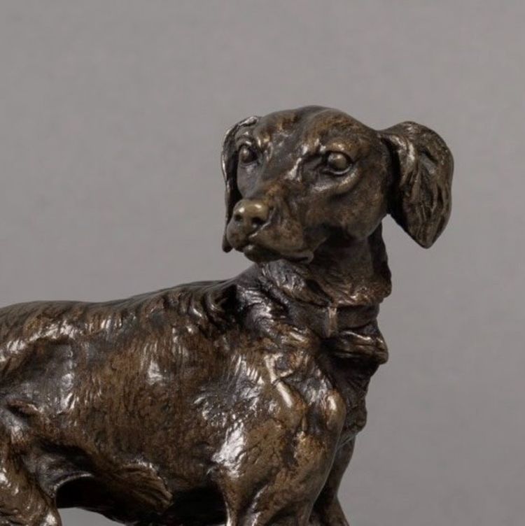 Scultura - Cane Spaniel, Pierre - Jules Mêne (1810-1879) - Bronzo