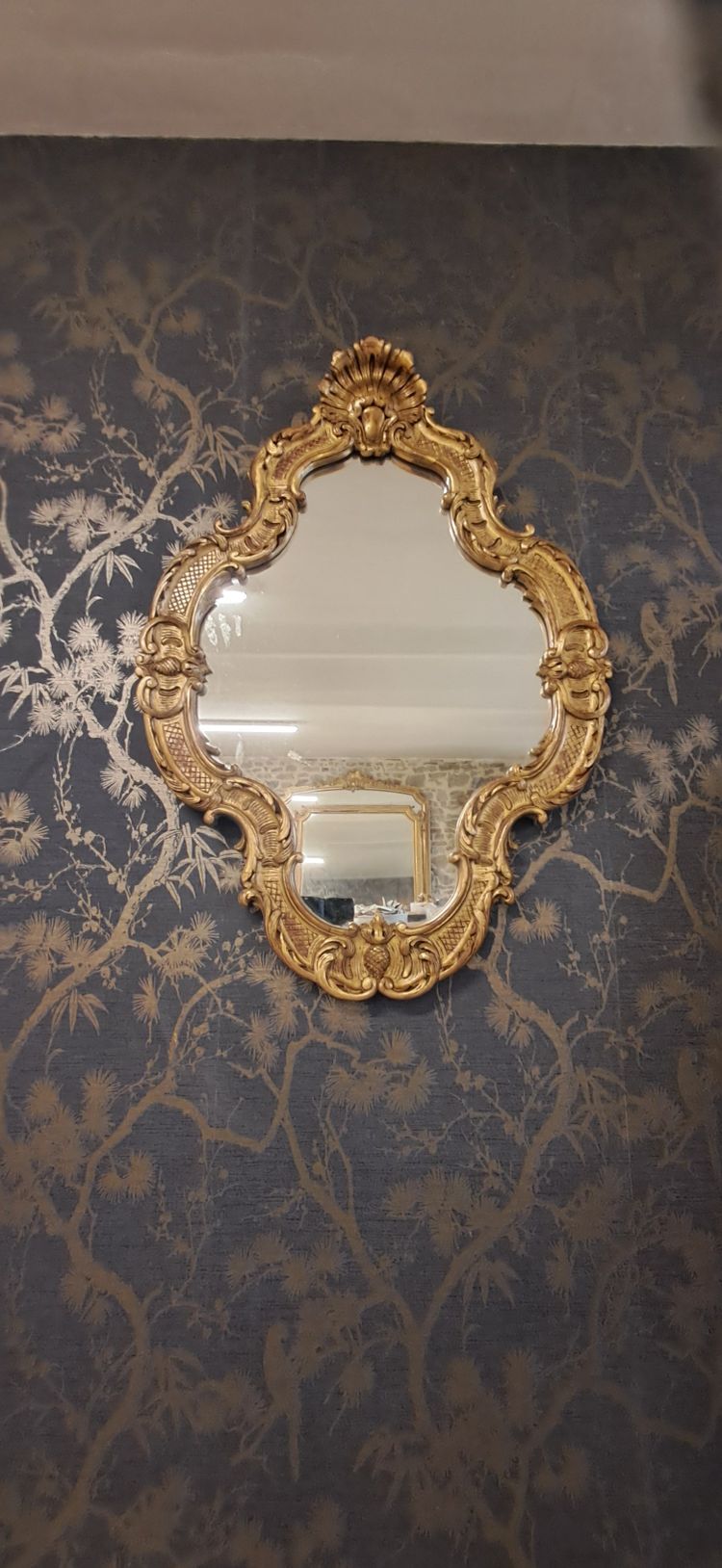 Mid-20th century mirror, gilded wood, 95 x 67