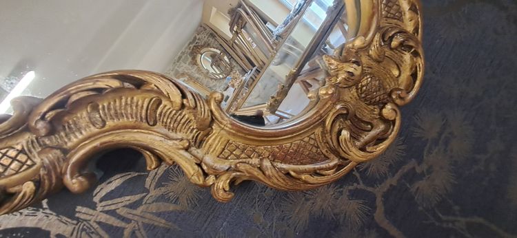 Mid-20th century mirror, gilded wood, 95 x 67