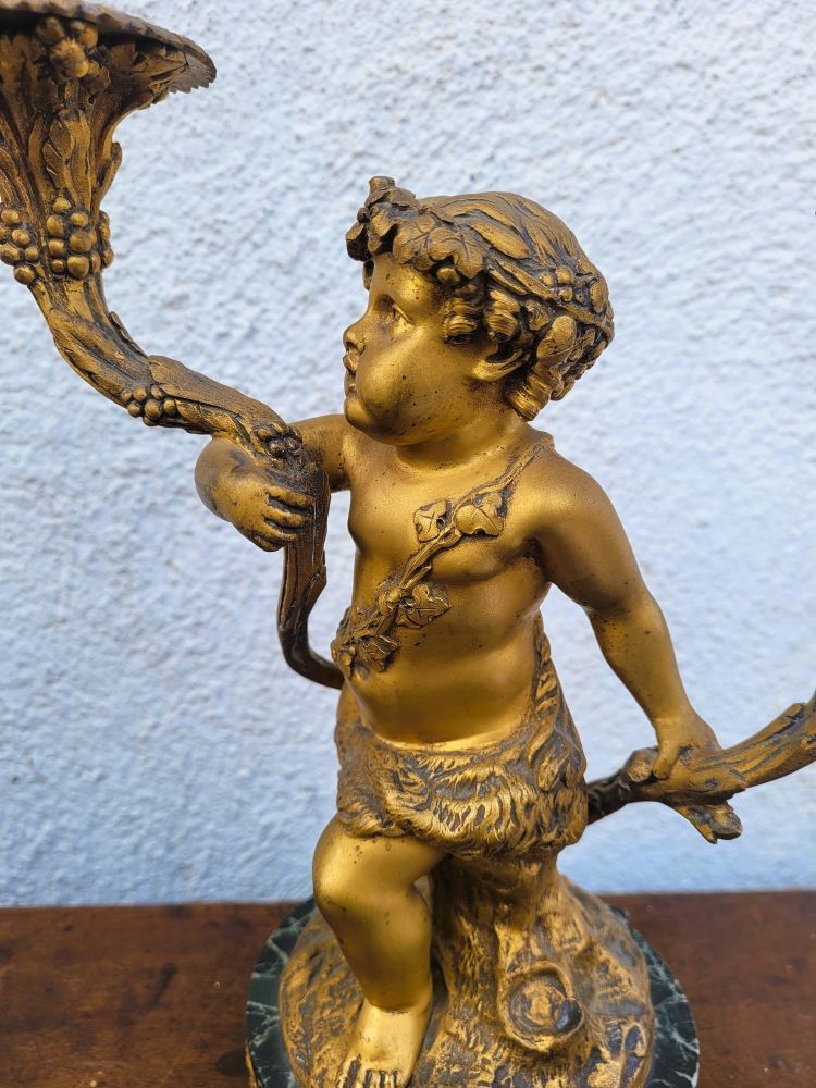 Clodion, Garniture De Cheminée En Bronze Doré, XIXème Siècle